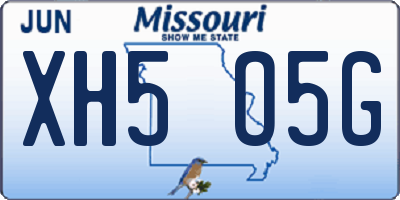 MO license plate XH5O5G