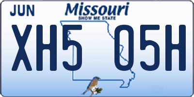 MO license plate XH5O5H