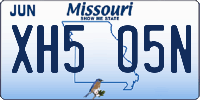 MO license plate XH5O5N