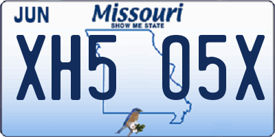 MO license plate XH5O5X