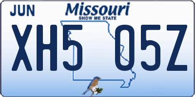 MO license plate XH5O5Z