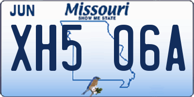MO license plate XH5O6A