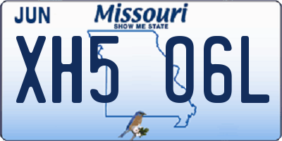 MO license plate XH5O6L