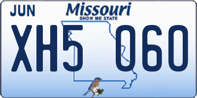 MO license plate XH5O6O