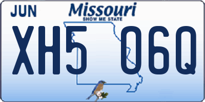 MO license plate XH5O6Q