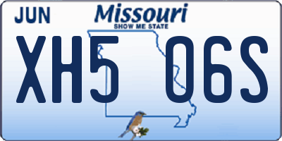 MO license plate XH5O6S