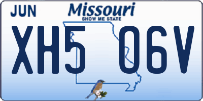 MO license plate XH5O6V