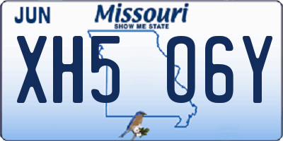 MO license plate XH5O6Y