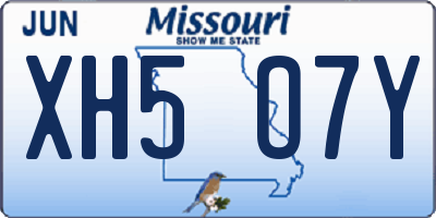 MO license plate XH5O7Y