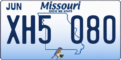 MO license plate XH5O8O