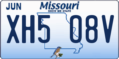 MO license plate XH5O8V