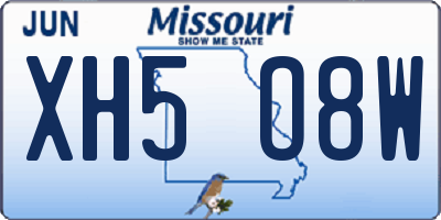 MO license plate XH5O8W