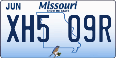 MO license plate XH5O9R