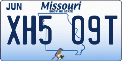 MO license plate XH5O9T