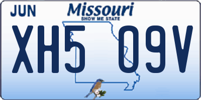 MO license plate XH5O9V