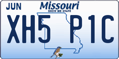 MO license plate XH5P1C