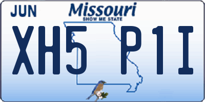 MO license plate XH5P1I