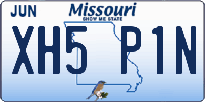 MO license plate XH5P1N