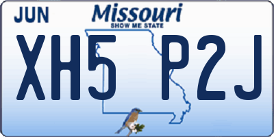 MO license plate XH5P2J