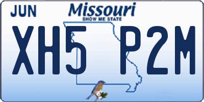 MO license plate XH5P2M