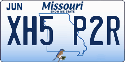 MO license plate XH5P2R