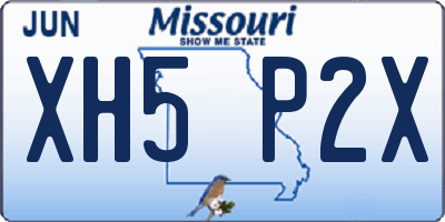 MO license plate XH5P2X
