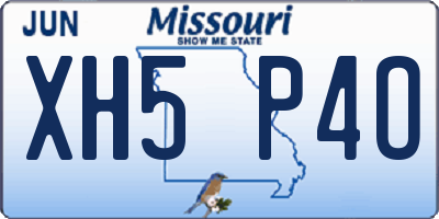 MO license plate XH5P4O