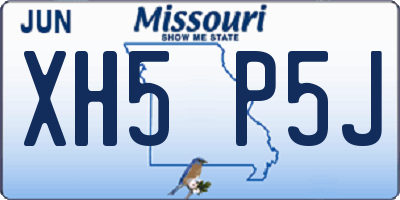 MO license plate XH5P5J