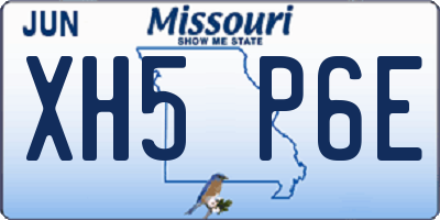MO license plate XH5P6E