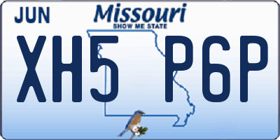 MO license plate XH5P6P