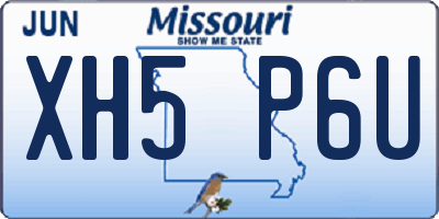 MO license plate XH5P6U