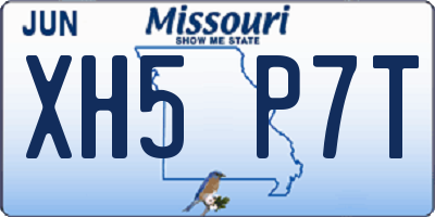 MO license plate XH5P7T