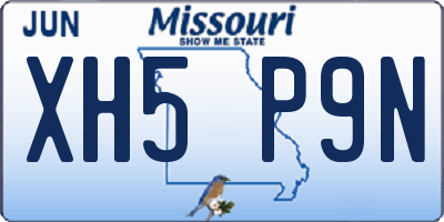 MO license plate XH5P9N