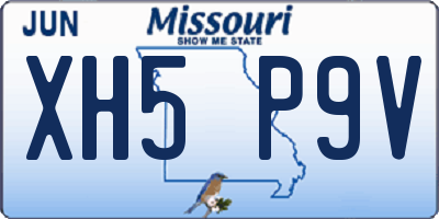 MO license plate XH5P9V