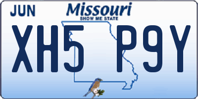 MO license plate XH5P9Y