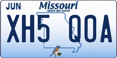 MO license plate XH5Q0A