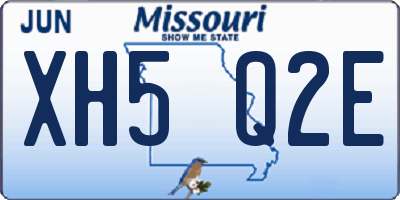 MO license plate XH5Q2E