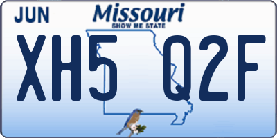 MO license plate XH5Q2F