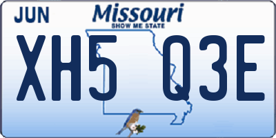 MO license plate XH5Q3E