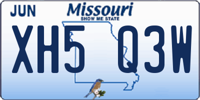MO license plate XH5Q3W