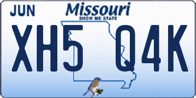 MO license plate XH5Q4K