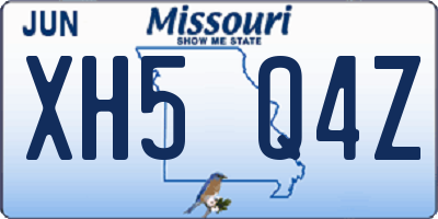 MO license plate XH5Q4Z