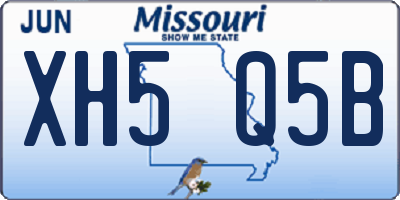 MO license plate XH5Q5B