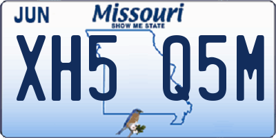 MO license plate XH5Q5M
