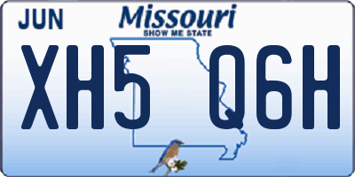 MO license plate XH5Q6H