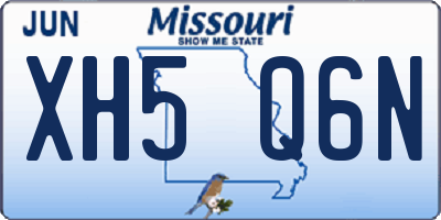 MO license plate XH5Q6N