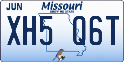 MO license plate XH5Q6T