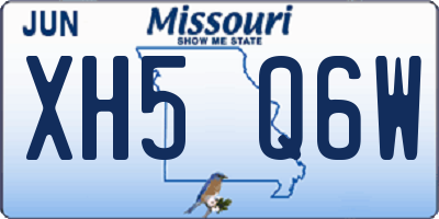 MO license plate XH5Q6W