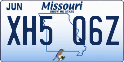 MO license plate XH5Q6Z