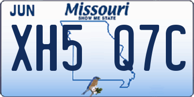 MO license plate XH5Q7C